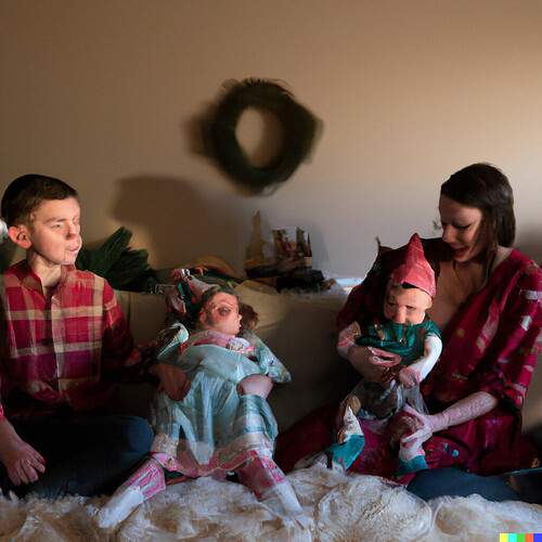 DALL·E 2022-09-29 01.33.54 - portrait of a young family on Christmas morning in Norman Rockwell style.png