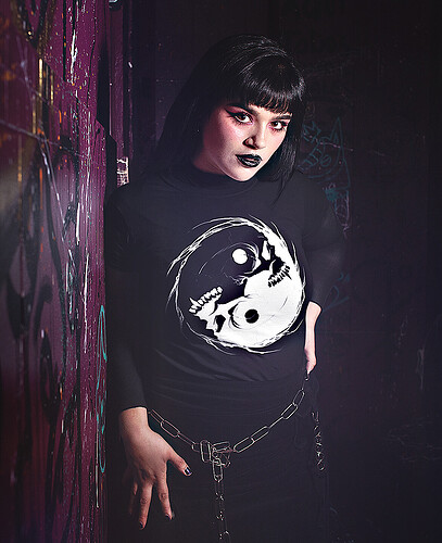 Black Yin Yang Tshirt Female 02 SM.jpg