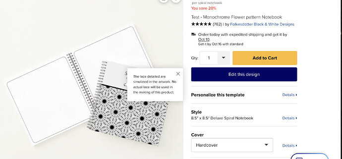 New product - same design - no edits. Now "Personalize this template" can be seen.