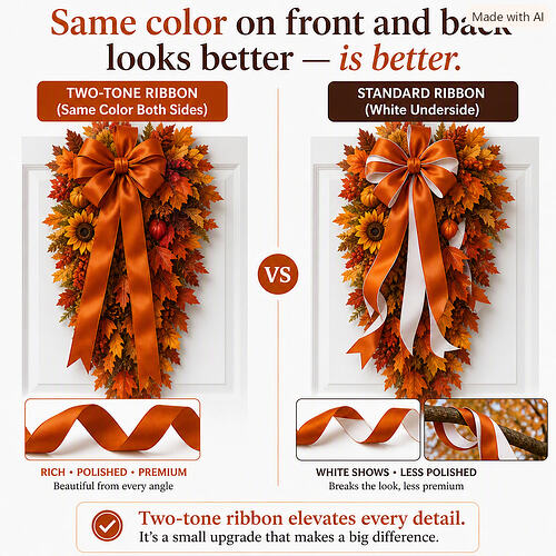 ribbon white back color is bad, same color is better... seeing is believing