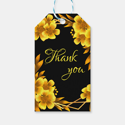 Thank you card Floral wedding golden yellow flowers.png