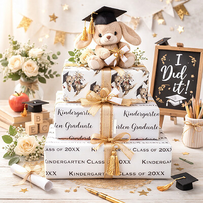 Kindergarten Graduation Wrapping Paper Sheets