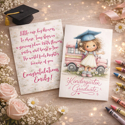 Kindergarten Graduation Card with Poem