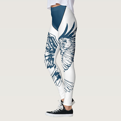 Zazzle Bald Eagle Wing Sketch Leggings for 4th of July (Left).png