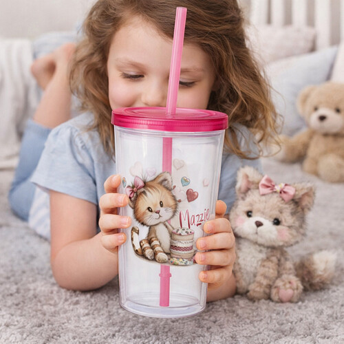 Kid's Acrylic Tumblers with lid and straw