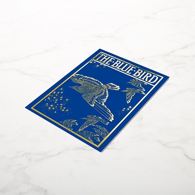 The blue bird -vintage gold foil 1200.jpg holiday postcard