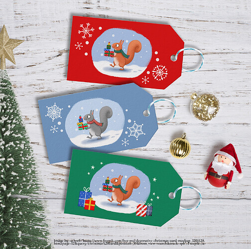 Christmas Squirrel Gift Tags