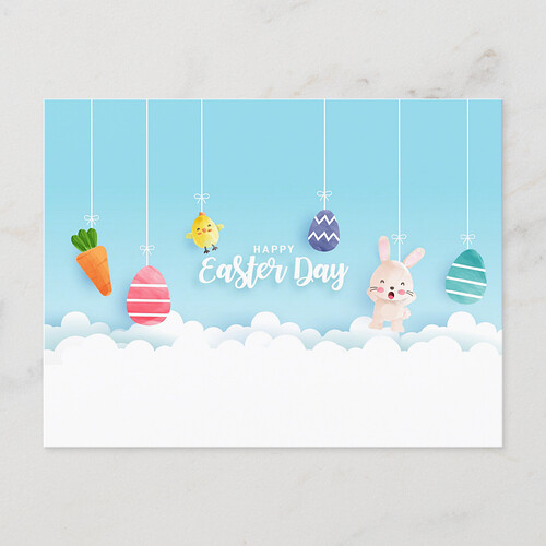 Zazzle Vintage Easter Postcard_ Adorable Chicks in Bonnet Holiday Postcard (Front).png
