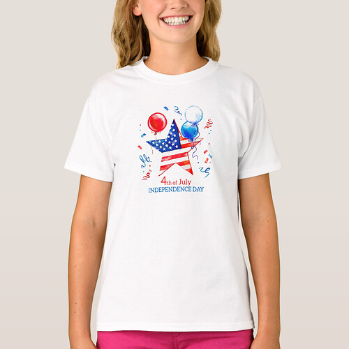 4 of July Independence Day girl tshirt