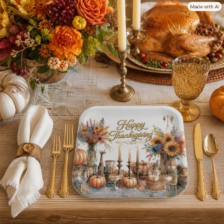 Rustic Elegant Thanksgiving with Gold Script