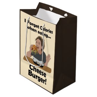 Cheeseburger Cheat Day Funny Birthday Party Medium Gift Bag