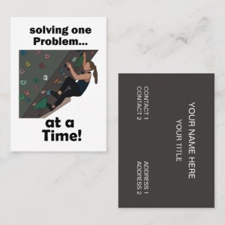 Bouldering Solving One Problem At A Time Climber Business Card