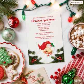 Vintage Santa Claus Christmas Holiday Open House