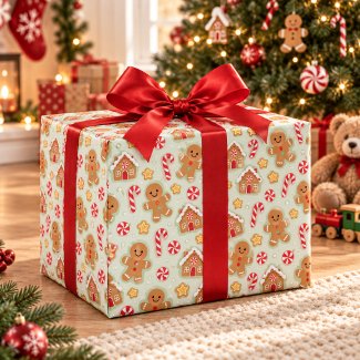 Cute Gingerbread & Candy Cane Christmas
