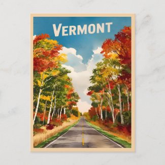Vintage Travel Vermont Rustic Landscape Retro