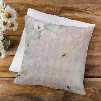 Bees Vintage Floral Argyle Lace