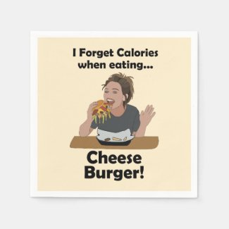 Cheeseburger Cheat Day Calories Funny Birthday  Napkins