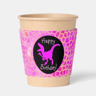 Pink Dinosaur Hide Happy Birthday!