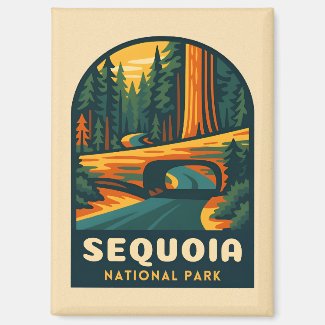 Retro Vintage Travel Sequoia National Park Nature