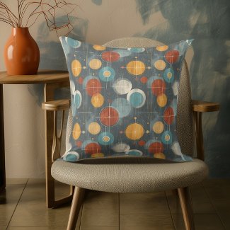 Medium MCM Atomic Circles – Greige & Teal