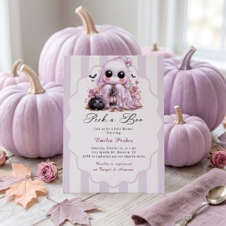 Peek A Boo Pink Ghost Girl Halloween Baby Shower
