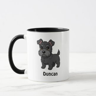 Cute Black Scottish Terrier Dog Custom Name