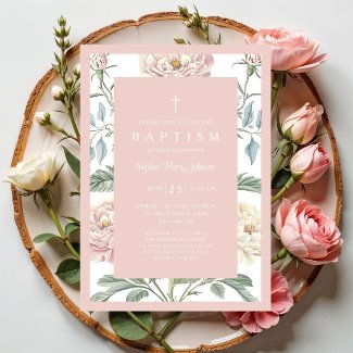 Elegant Vintage Floral Baby Girl Baptism