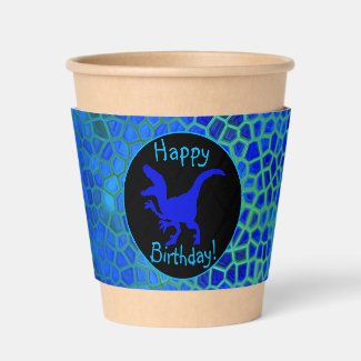 Blue Dinosaur Hide Happy Birthday!