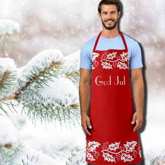 white hollies in red - God Jul
