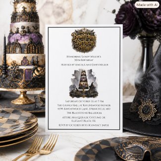 Halloween Elegant Gothic 30th Birthday Party