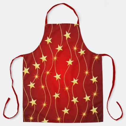 Star Adorned Ruby Red Pattern