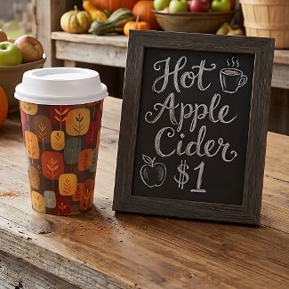 Mid-Century Modern Autumn Forest Paper Cup