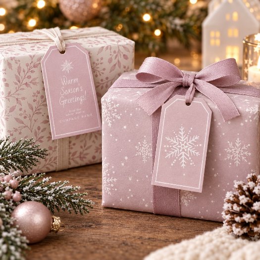 Snowflake & Christmas Greeting Dusty Rose ID1334