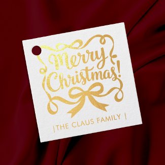 Elegant Merry Christmas Ribbon Calligraphy Script
