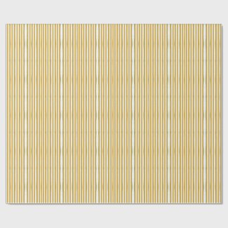 Mustard Yellow & White Hand-Painted Vertical Strip