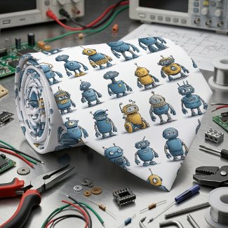 Retro Robot Men's Necktie