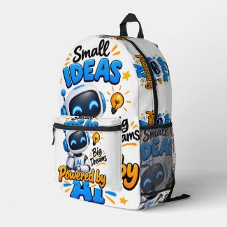 Small Ideas Big Dreams Cute AI Robot Tote Bag