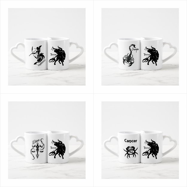 Zodiac Pairs Entwined Love Mugs