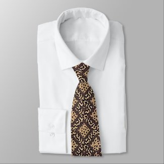 Dressy Brown, Beige, & White /Diamond &Dots shapes
