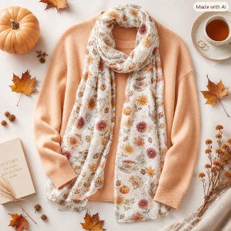 Autumn Botanical Teapot & Pumpkin Chiffon