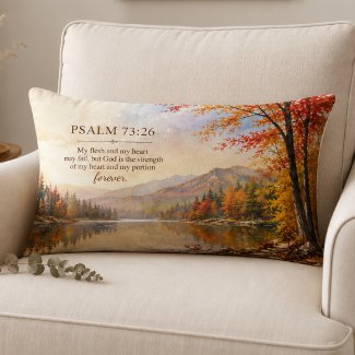 Psalm 73:26 Bible Verse Autumn Lake