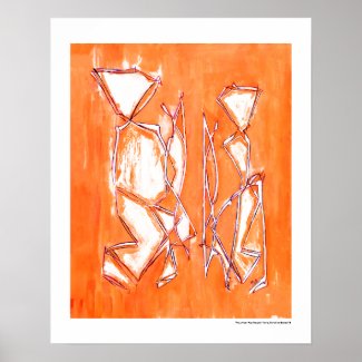 Orange Vibrant Pop Couple Art Abstract Painting