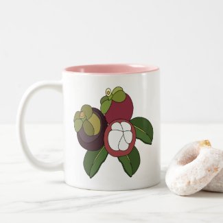 Mangosteen Purple Fruit Tropical Birthday Party Two-Tone Coffee Mug