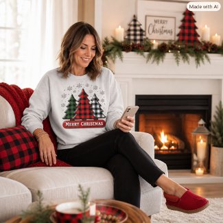 Christmas Trees Buffalo Check Red Black Green