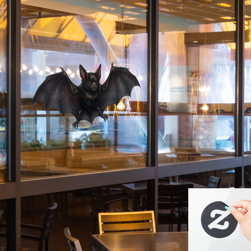 Halloween Giant Realistic Bat Optical Illusion Window Cling