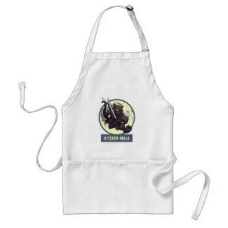 Jumping Black Cat Kitchen Ninja Animal Artwork