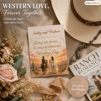 Rustic Western Wedding Congratulations Greeting