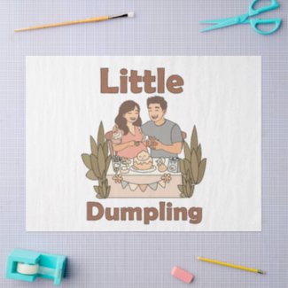 Little Dumpling Cute Parents-to-be Baby Shower Tissue Paper