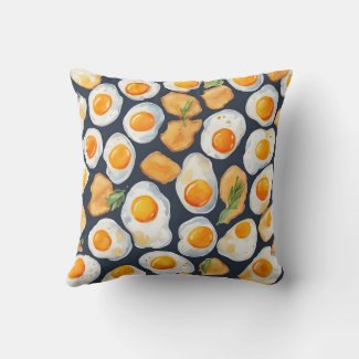 Fried Egg & Toast Seamless Pattern |Kitchen Art