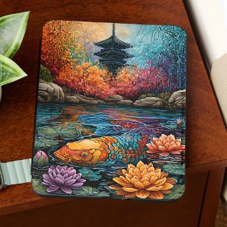 Japanese Temple Garden Koi Pond Kindle Cover